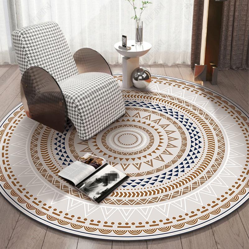 tapis rond ethnique