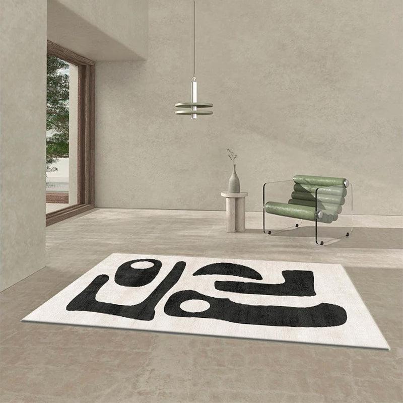 Tapis scandinave blanc et noir