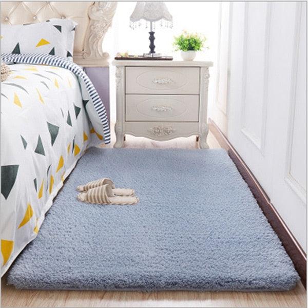 tapis bleu gris