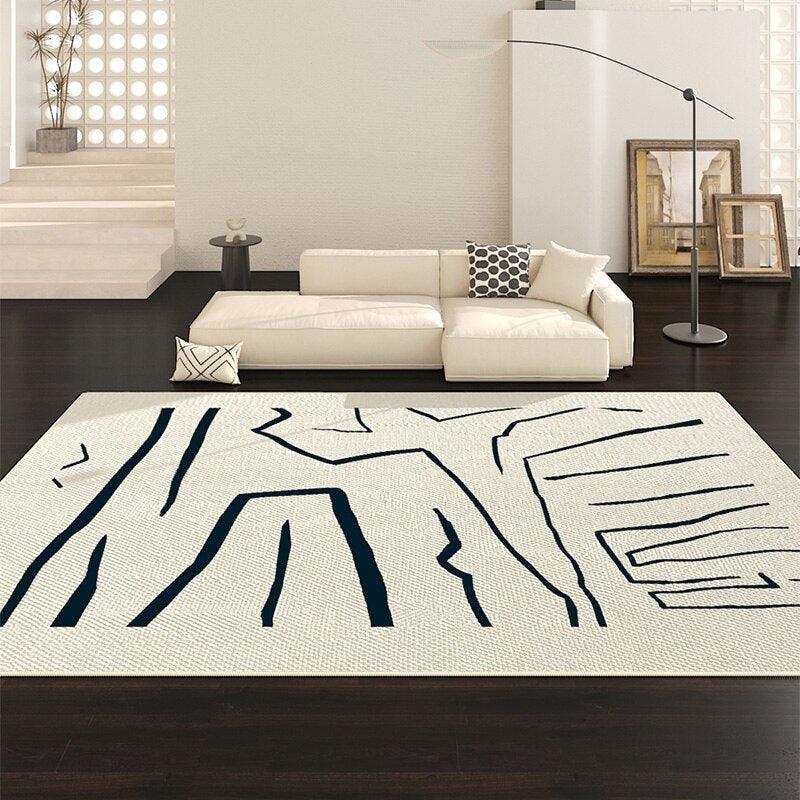 Tapis noir et blanc design - akjoor