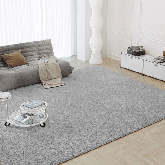 tapis poil court gris