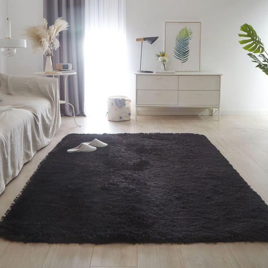 Tapis fourrure noir - akjoor