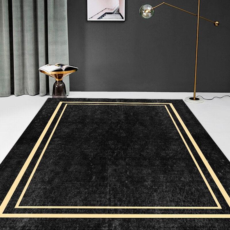 Tapis noir bandes jaunes