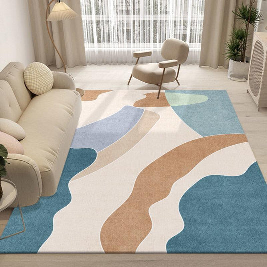 tapis bleu beige