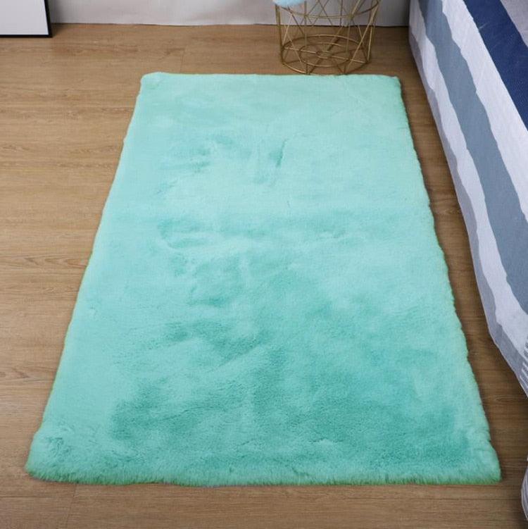 tapis bleu turquoise