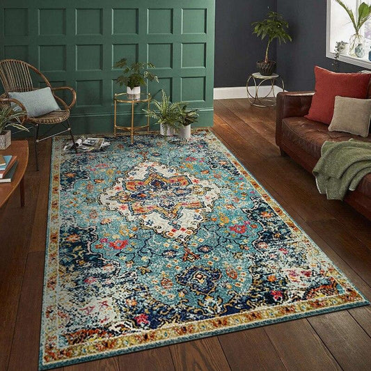 tapis vintage bleu