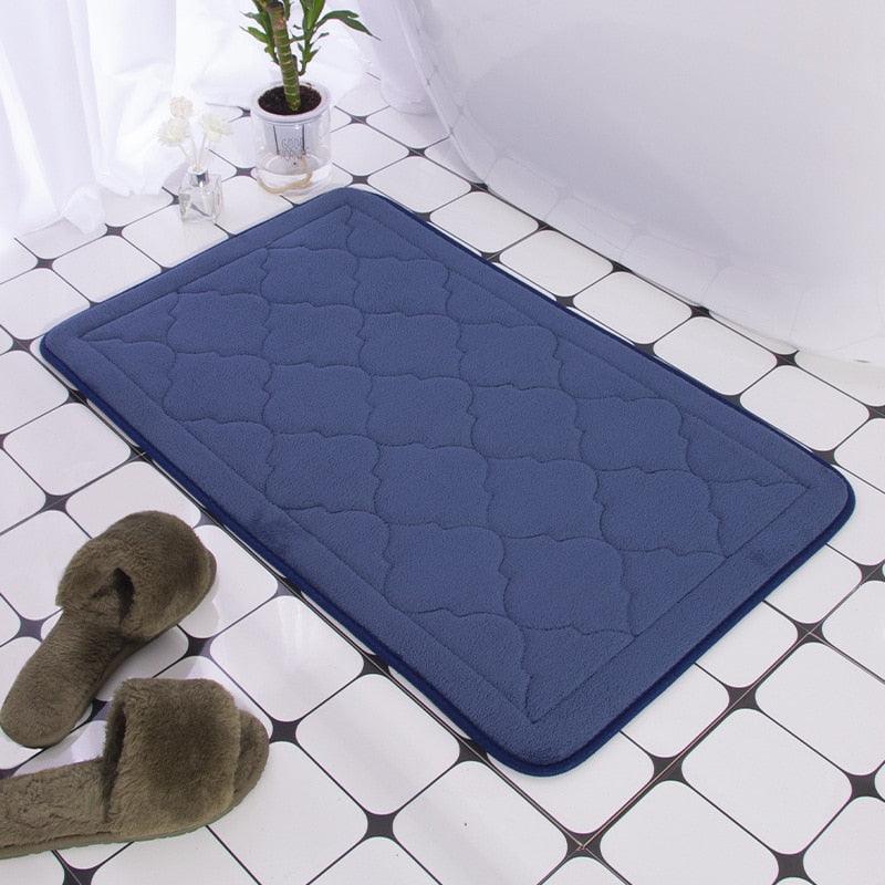 tapis de bain bleu