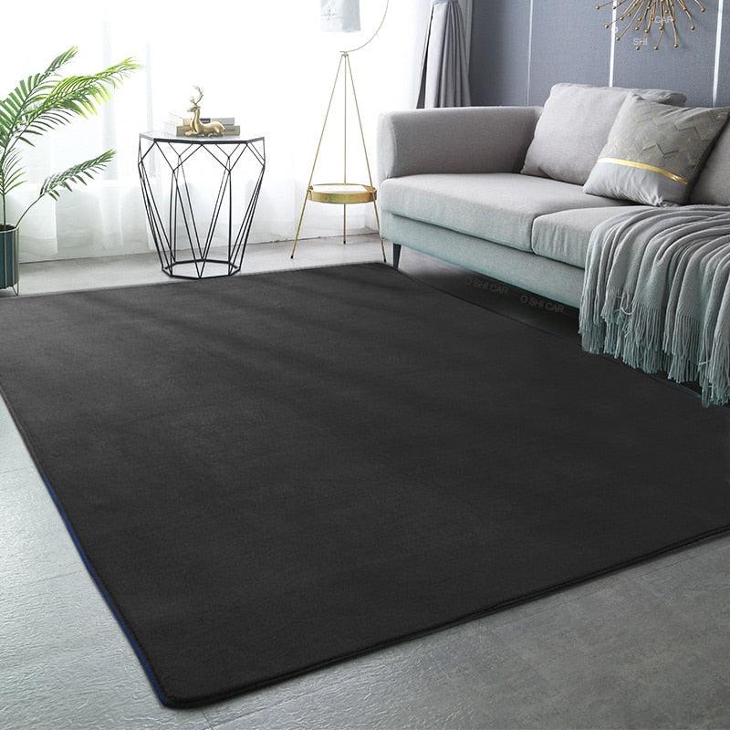 Tapis noir poil ras - akjoor