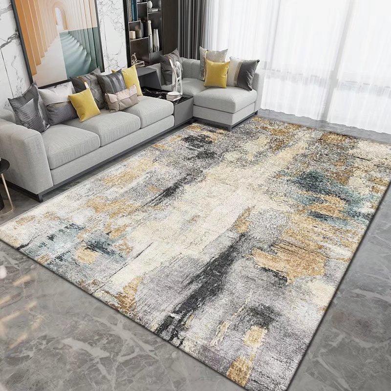 Tapis gris et dore design