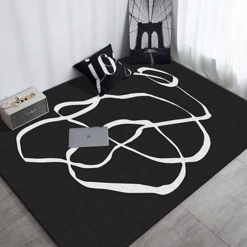 Tapis noir et blanc chambre