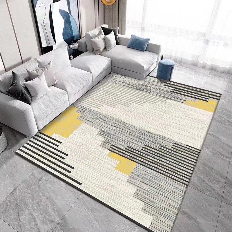 Tapis design gris jaune