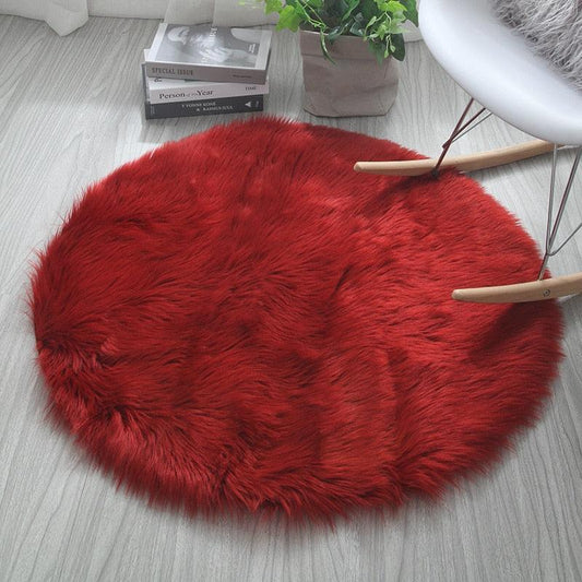 tapis rond rouge