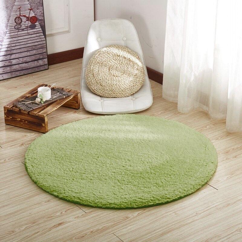 tapis rond vert