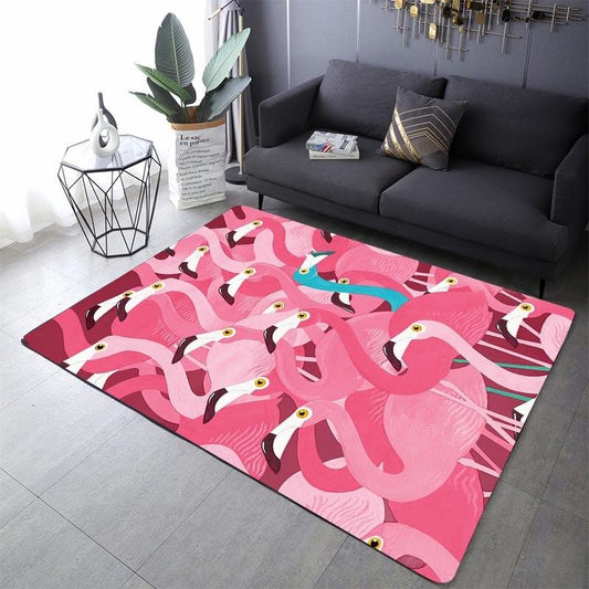 tapis flamant rose