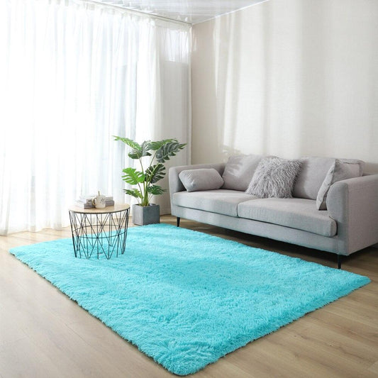 tapis salon turquoise