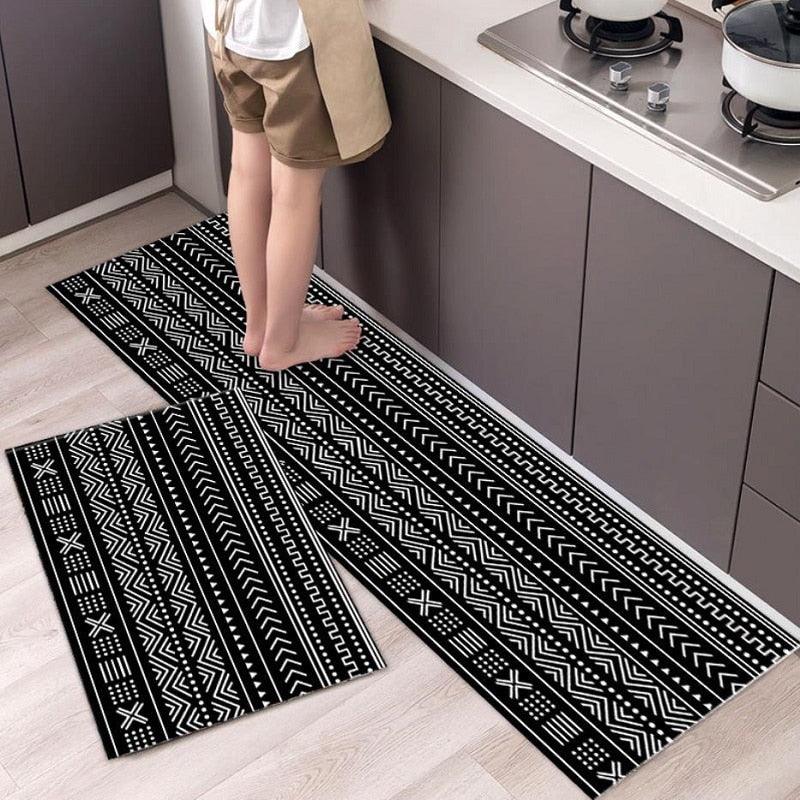 tapis cuisine noir