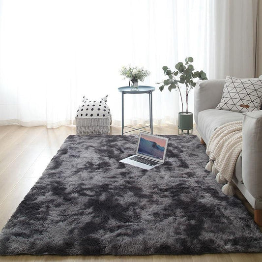 Tapis de salon gris noir