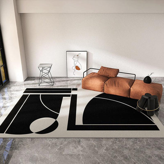 tapis noir et beige