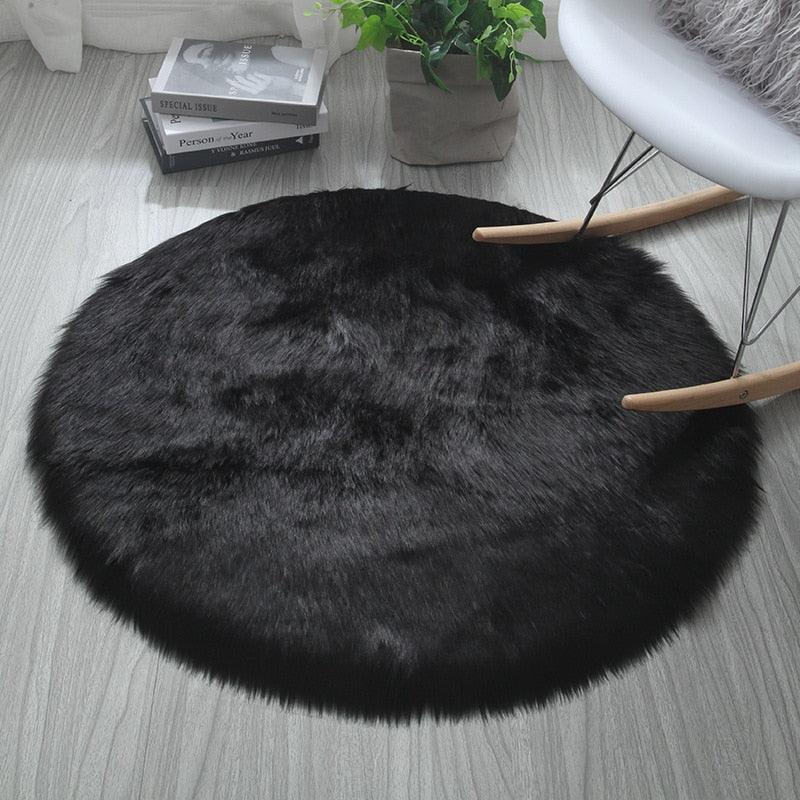 tapis rond noir