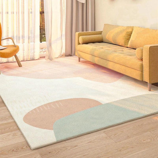 tapis rose gris blanc