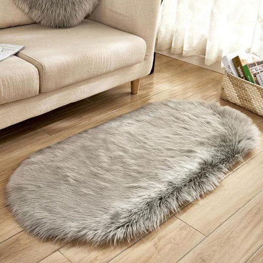 Tapis gris ovale 