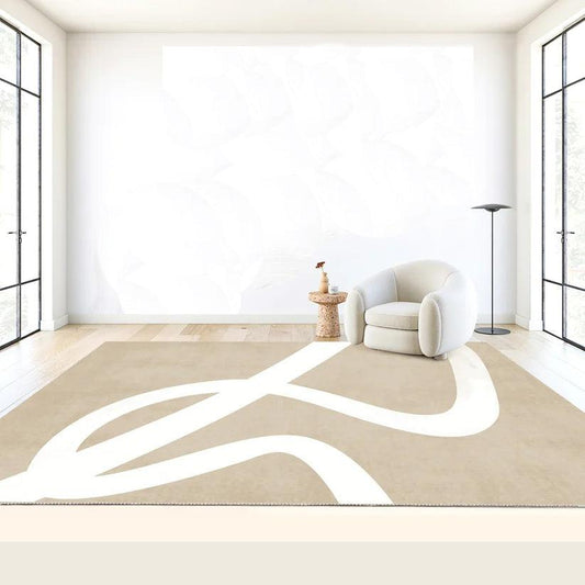 tapis beige et blanc