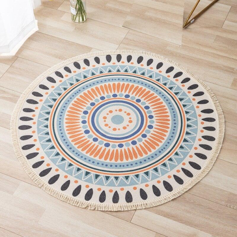 tapis rond coloré