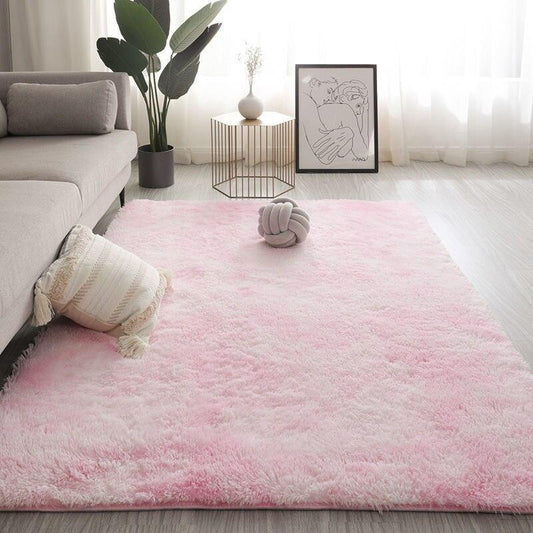 tapis fourrure rose