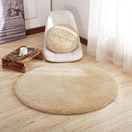 tapis rond beige