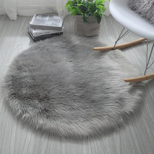 tapis rond gris