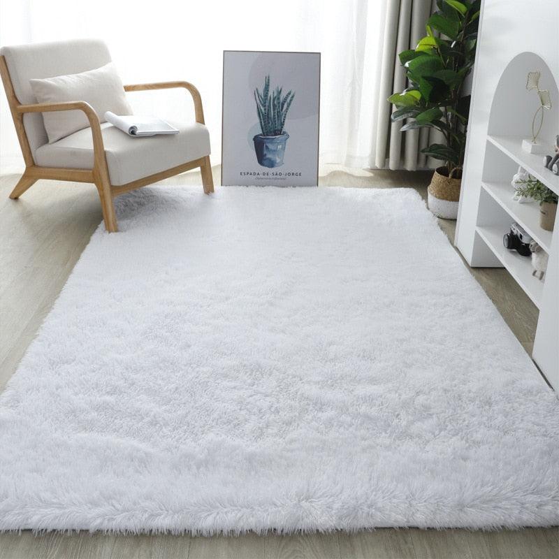 Tapis fausse fourrure blanc - akjoor