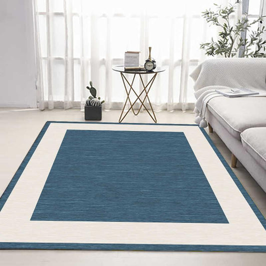 tapis beige et bleu