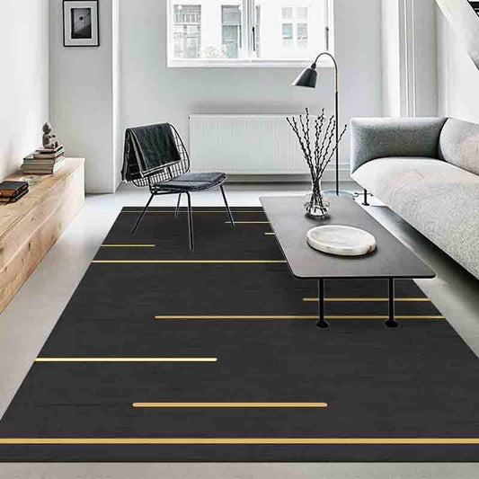 Salon avec tapis noir