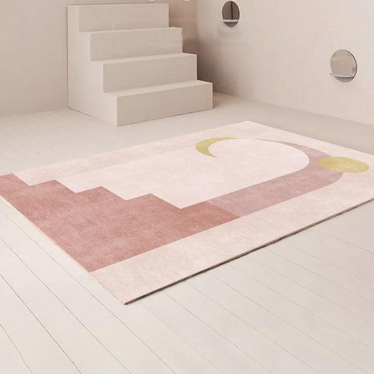 tapis rose et doré